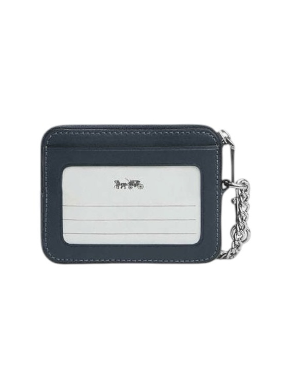 Coach Quilted Denim Zip Wallet with Silver Wristlet Chain – NWT Retail $150 - Picture 2 of 2
